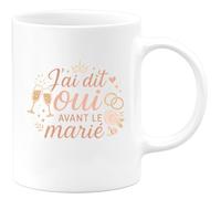 quotedazur - MugJ'ai dit oui avant le marié - Tasse Cadeau Témoin de mariage Homme - Blanc/Céramique