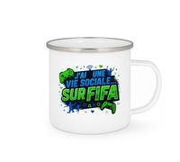 quotedazur - Mugj'ai une vie sociale... sur fifa - Tasse Cadeau Humour Jeux Vidéos Gamer Homme - Blanc/Emaillé