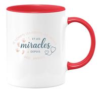 quotedazur - MugJe compte les doigts, les orteils et les miracles depuis des années - Tasse Cadeau Sage Femme Femme - Rouge/Céramique