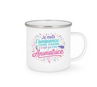 quotedazur - MugJe mets l'ambiance comme personne, c'est ça être Animatrice - Tasse Cadeau Animatrice Femme - Blanc/Emaillé