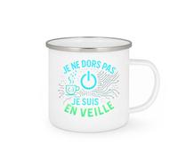 quotedazur - MugJe ne dors pas, je suis en veille - Tasse Cadeau Développeur informatique Homme - Blanc/Emaillé