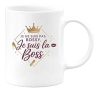 quotedazur - MugJe ne suis pas bossy, je suis la boss - Tasse Cadeau Patronne Femme - Blanc/Céramique