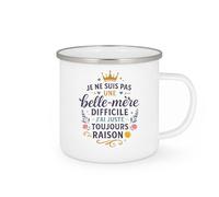 quotedazur - MugJe ne suis pas une belle-mère difficile, j'ai juste toujours raison - Tasse Cadeau Belle-mère Femme - Blanc/Emaillé