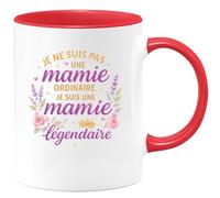 quotedazur - MugJe ne suis pas une mamie ordinaire, je suis une mamie légendaire - Tasse Cadeau Mamie Femme - Rouge/Céramique