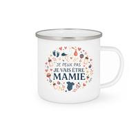 quotedazur - Mugje peux pas je vais être mamie - Tasse Cadeau Annonce Grossesse Naissance Mamie Femme - Blanc/Emaillé