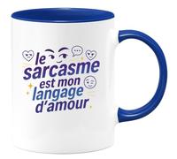 quotedazur - Mugle sarcasme est mon langage d'amour - Tasse Cadeau Humour Homme - Bleu/Céramique