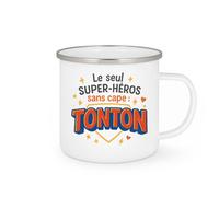 quotedazur - MugLe seul super-héros sans cape : TONTON - Tasse Cadeau Tonton Homme - Blanc/Emaillé