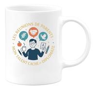 quotedazur - MugLes réunions de parents : mon talent caché de diplomate - Tasse Cadeau Maître d'école Homme - Blanc/Céramique