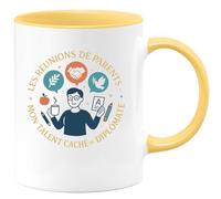 quotedazur - MugLes réunions de parents : mon talent caché de diplomate - Tasse Cadeau Maître d'école Homme - Jaune/Céramique