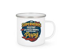 quotedazur - MugLes superhéros existent, mes petits-enfants m'appellent Papy - Tasse Cadeau Papy Homme - Blanc/Emaillé