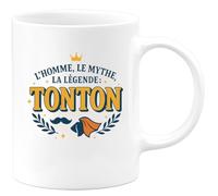 quotedazur - MugL'homme, le mythe, la légende : TONTON - Tasse Cadeau Tonton Homme - Blanc/Céramique