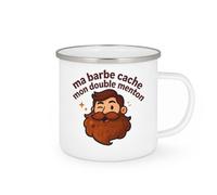 quotedazur - Mugma barbe cache mon double menton - Tasse Cadeau Humour Homme - Blanc/Emaillé