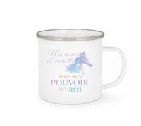 quotedazur - MugMa corne est invisible mais mon pouvoir est réel - Tasse Cadeau Licorne Femme - Blanc/Emaillé