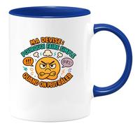 quotedazur - Mugma devise : pourquoi faire simple quand on peut râler - Tasse Cadeau Humour Femme - Bleu/Céramique