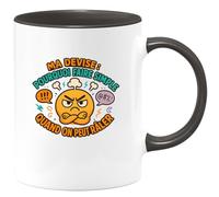 quotedazur - Mugma devise : pourquoi faire simple quand on peut râler - Tasse Cadeau Humour Femme - Noir/Céramique