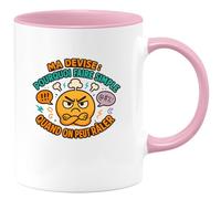 quotedazur - Mugma devise : pourquoi faire simple quand on peut râler - Tasse Cadeau Humour Femme - Rose/Céramique