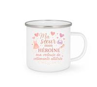 quotedazur - MugMa sœur, mon héroïne, ma voleuse de vêtements attitrée - Tasse Cadeau Soeur Femme - Blanc/Emaillé