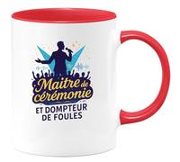 quotedazur - MugMaître de cérémonie et dompteur de foules - Tasse Cadeau Animateur Homme - Rouge/Céramique