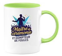 quotedazur - MugMaître de cérémonie et dompteur de foules - Tasse Cadeau Animateur Homme - Vert/Céramique