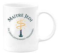 quotedazur - MugMaître Jedi du développement personnel - Tasse Cadeau Coach Homme - Blanc/Céramique
