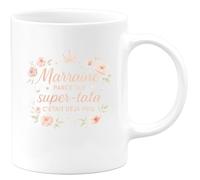 quotedazur - MugMarraine : parce que super-tata c'était déjà pris - Tasse Cadeau Marraine Femme - Blanc/Céramique