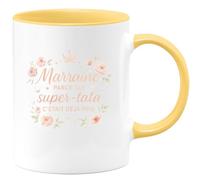quotedazur - MugMarraine : parce que super-tata c'était déjà pris - Tasse Cadeau Marraine Femme - Jaune/Céramique
