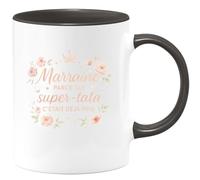 quotedazur - MugMarraine : parce que super-tata c'était déjà pris - Tasse Cadeau Marraine Femme - Noir/Céramique