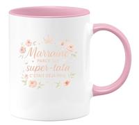 quotedazur - MugMarraine : parce que super-tata c'était déjà pris - Tasse Cadeau Marraine Femme - Rose/Céramique