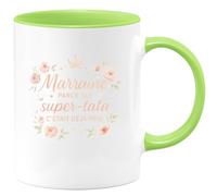 quotedazur - MugMarraine : parce que super-tata c'était déjà pris - Tasse Cadeau Marraine Femme - Vert/Céramique
