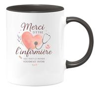 quotedazur - MugMerci d'être l'infirmière que tout le monde voudrait avoir - Tasse Cadeau Infirmière Femme - Noir/Céramique