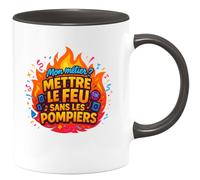quotedazur - MugMon métier ? Mettre le feu sans les pompiers - Tasse Cadeau Animateur Homme - Noir/Céramique