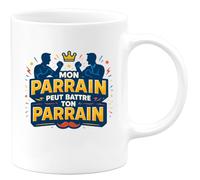 quotedazur - MugMon parrain peut battre ton parrain - Tasse Cadeau Parrain Homme - Blanc/Céramique