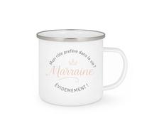 quotedazur - MugMon rôle préféré dans la vie ? Marraine évidemment ! - Tasse Cadeau Marraine Femme - Blanc/Emaillé
