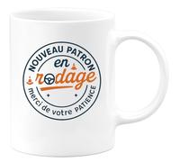 quotedazur - MugNouveau Patron en rodage, merci de votre patience - Tasse Cadeau Patron Homme - Blanc/Céramique