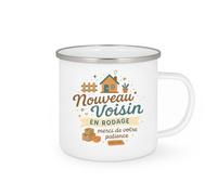 quotedazur - MugNouveau Voisin en rodage, merci de votre patience - Tasse Cadeau Voisin Homme - Blanc/Emaillé