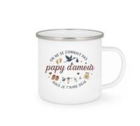 quotedazur - Mugon ne se connait pas encore papy d'amour mais je t'aime déjà - Tasse Cadeau Annonce grossesse naissance futur papy Homme - Blanc/Emaillé