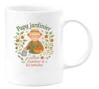 quotedazur - MugPapy jardinier : je cultive l'amour et les tomates - Tasse Cadeau Papy Homme - Blanc/Céramique