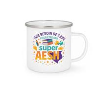 quotedazur - MugPas besoin de cape pour être une super AESH - Tasse Cadeau AESH Femme - Blanc/Emaillé