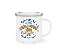 quotedazur - MugPetit frère un jour, casse-pieds pour toujours - Tasse Cadeau Frère Homme - Blanc/Emaillé
