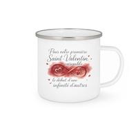 quotedazur - MugPour notre première Saint-Valentin ensemble, le début d'une infinité d'autres - Tasse Cadeau Amour, Saint-Valentin, Couple Femme - Blanc/Emaillé