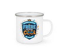 quotedazur - MugPropriété exclusive du frère le plus cool de France - Tasse Cadeau Frère Homme - Blanc/Emaillé
