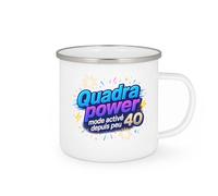quotedazur - MugQuadra power : mode activé depuis peu - Tasse Cadeau 40 ans Homme - Blanc/Emaillé