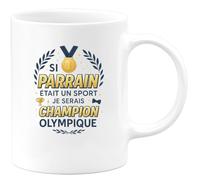quotedazur - MugSi parrain était un sport, je serais champion olympique - Tasse Cadeau Parrain Homme - Blanc/Céramique