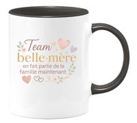 quotedazur - MugTeam belle-mère : on fait partie de la famille maintenant - Tasse Cadeau Belle-mère Femme - Noir/Céramique