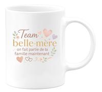 quotedazur - MugTeam belle-mère : on fait partie de la famille maintenant - Tasse Cadeau Belle-mère Femme - Blanc/Céramique