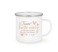 quotedazur - MugTeam belle-mère : on fait partie de la famille maintenant - Tasse Cadeau Belle-mère Femme - Blanc/Emaillé
