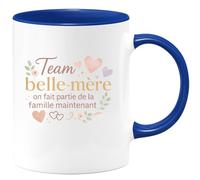 quotedazur - MugTeam belle-mère : on fait partie de la famille maintenant - Tasse Cadeau Belle-mère Femme - Bleu/Céramique