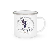 quotedazur - MugTu seras bien plus qu'une marraine, tu seras ma fée - Tasse Cadeau Baptême Demande Future Marraine Femme - Blanc/Emaillé