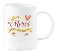 quotedazur - MugUn Merci ça ne s'oublie pas - Tasse Cadeau Merci Femme - Blanc/Céramique