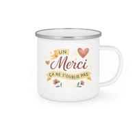 quotedazur - MugUn Merci ça ne s'oublie pas - Tasse Cadeau Merci Femme - Blanc/Emaillé